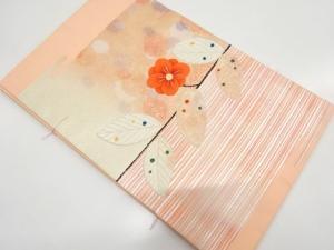 未使用品　枝花に水玉模様織り出し　名古屋帯
